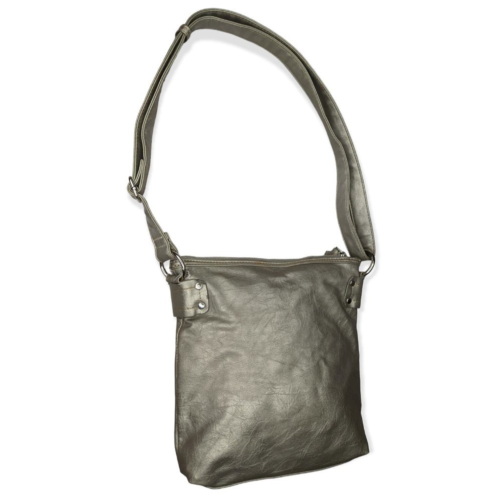 Metallic Color Shoulder Bag with Adjustable Strap - Picture 2 of 6